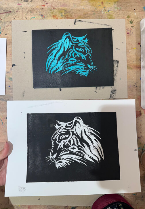 Lino Printmaking Workshop with Printing Press