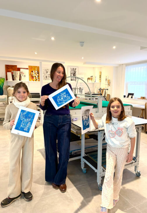Lino Printmaking Workshop with Printing Press