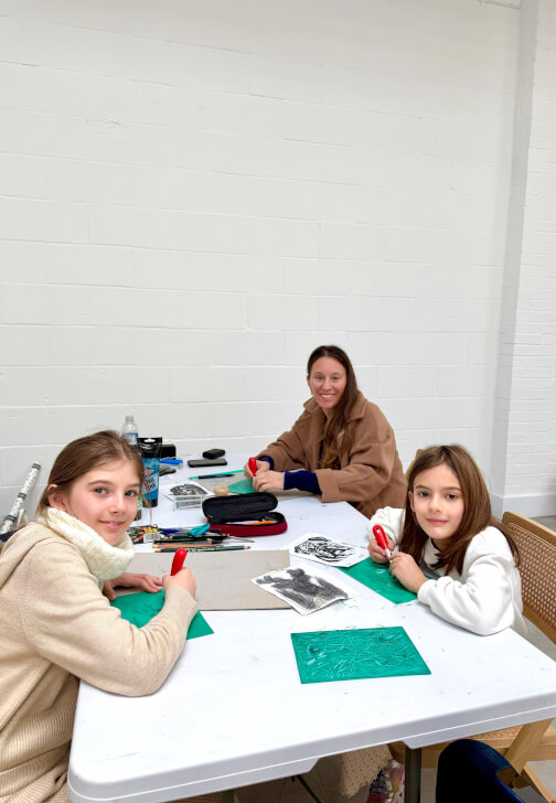 Lino Printmaking Workshop with Printing Press