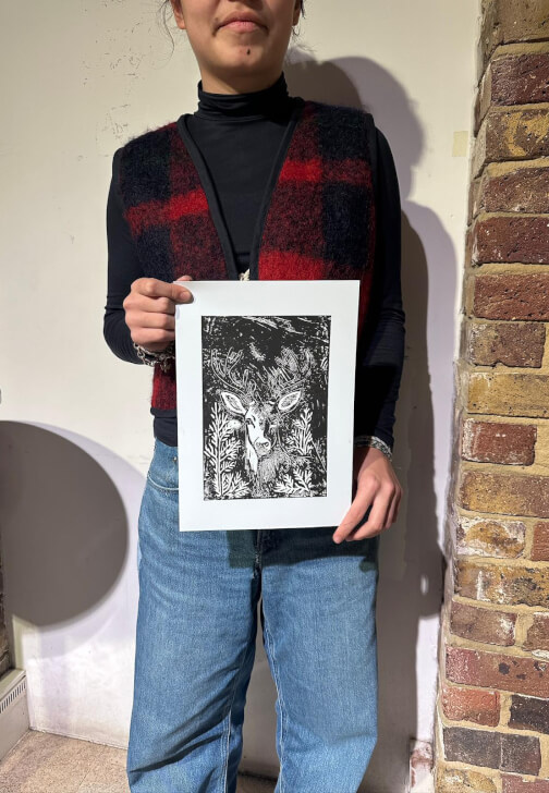 Lino Printmaking Workshop with Printing Press
