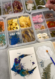 Crescent Moon Pressed Flower Art Workshop