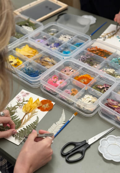 Crescent Moon Pressed Flower Art Workshop