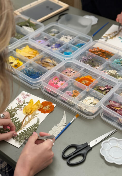 Crescent Moon Pressed Flower Art Workshop