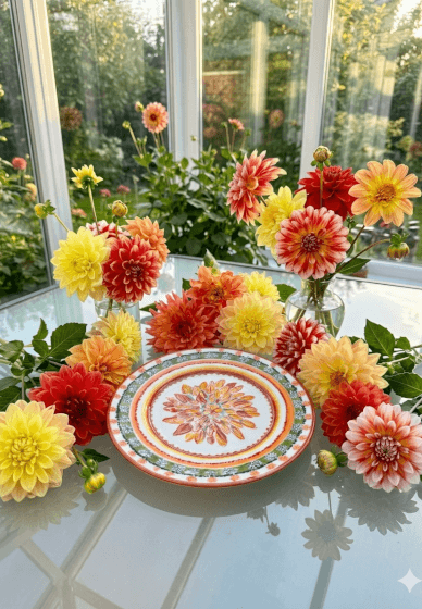Dahlia Plate Ceramic Painting Workshop
