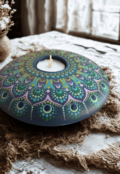 Dot Mandala Painted Tea Light Holder Workshop