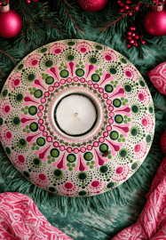 Dot Mandala Painted Tea Light Holder Workshop