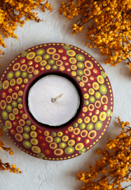 Dot Mandala Painted Tea Light Holder Workshop