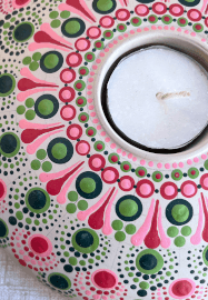 Dot Mandala Painted Tea Light Holder Workshop