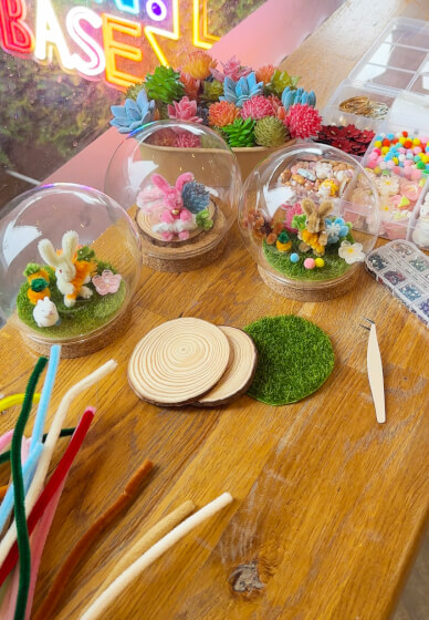 Easter Twist Stick Mini Bunny Terrarium DIY with FREE Matcha