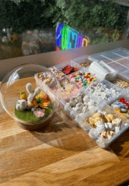Easter Twist Stick Mini Bunny Terrarium DIY with FREE Matcha