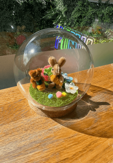 Easter Twist Stick Mini Bunny Terrarium DIY with FREE Matcha