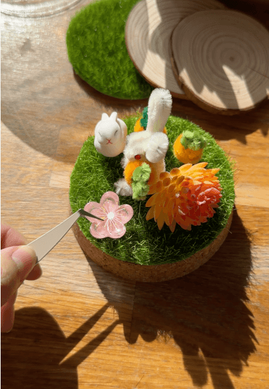 Easter Twist Stick Mini Bunny Terrarium DIY with FREE Matcha