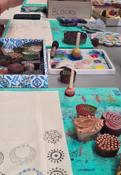 Family Block Printing Workshop: Design Tote Bags Together