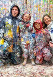 Family Splatter Painting Experience in London for Four Guests