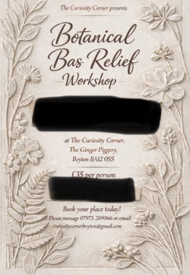 Flower Casting / Bas Relief Botanical Flower Workshop
