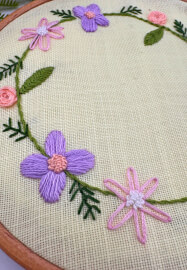 Flower Wreath Sip and Stitch Embroidery Workshop
