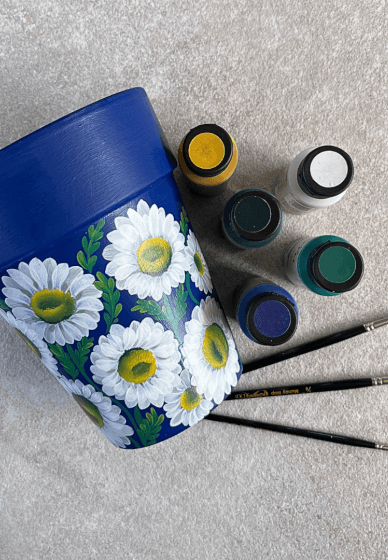 Folk Art Daisies Flowerpot Painting Workshop