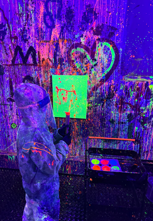 Glow in the Dark Splatter Painting Class