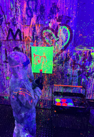 Glow in the Dark Splatter Painting Class