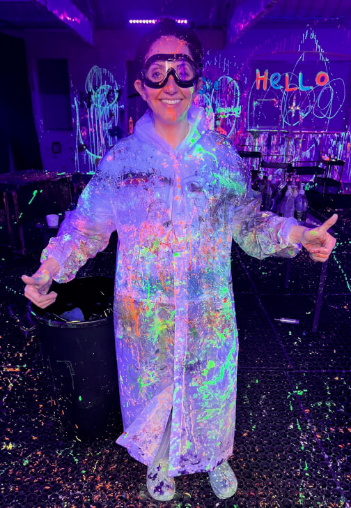 Glow in the Dark Splatter Painting Class
