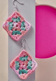 Granny Square Crochet Earrings Workshop