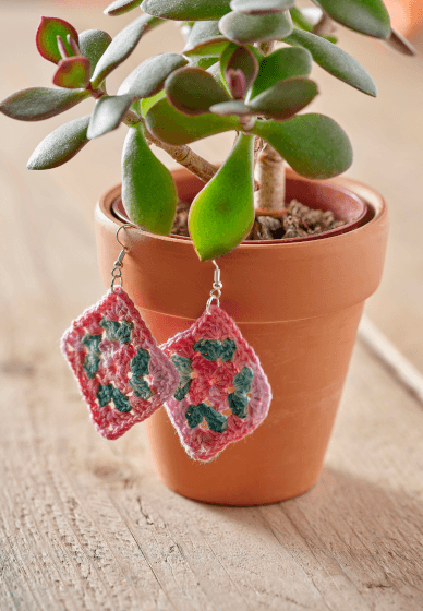 Granny Square Crochet Earrings Workshop