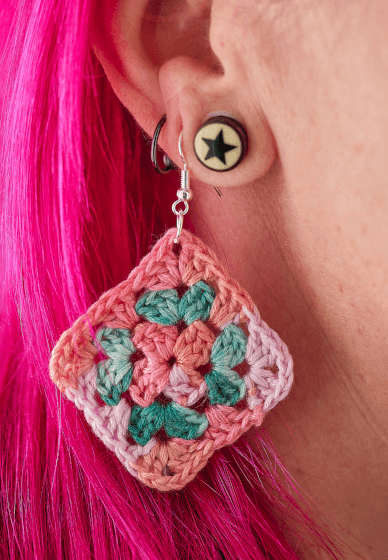 Granny Square Crochet Earrings Workshop