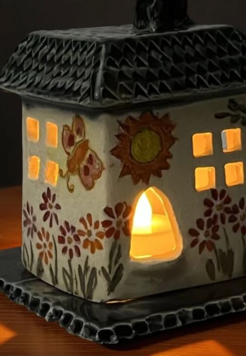 Handbuilt Ceramics: Make a Ceramic House Tealight Holder