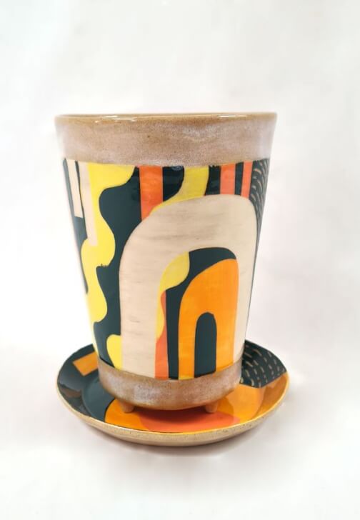 Handbuilt Pottery: Make a Plant Pot with Slip Decoration