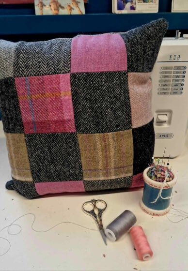 Harris Tweed Patchwork Cushion Workshop