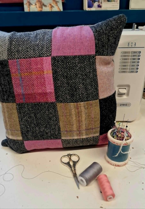Harris Tweed Patchwork Cushion Workshop
