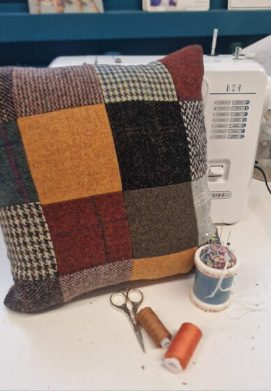 Harris Tweed Patchwork Cushion Workshop