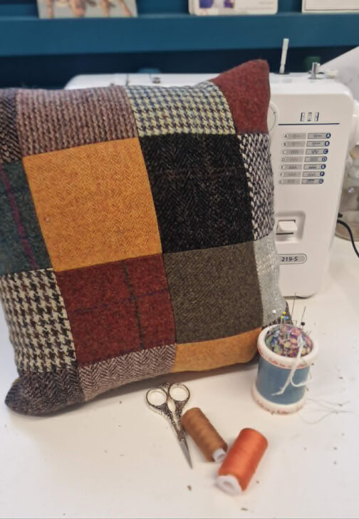 Harris Tweed Patchwork Cushion Workshop
