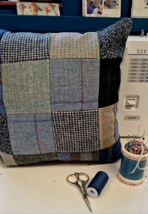 Harris Tweed Patchwork Cushion Workshop