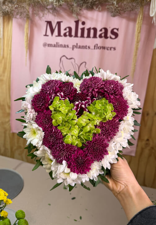 Heart-shaped Flower Arrangement Class