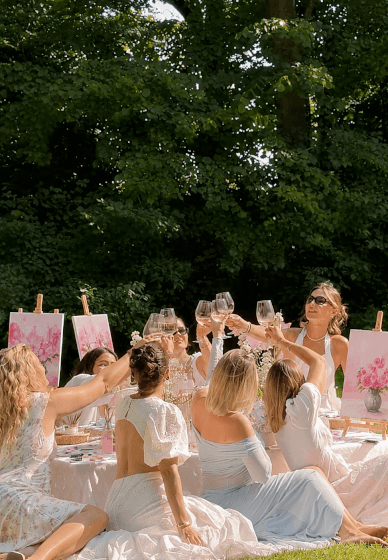 Hen Party Sip and Paint Picnic Experience in London