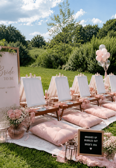 Hen Party Sip and Paint Picnic Experience