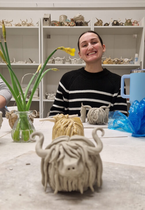 Highland Cow Pottery Workshop