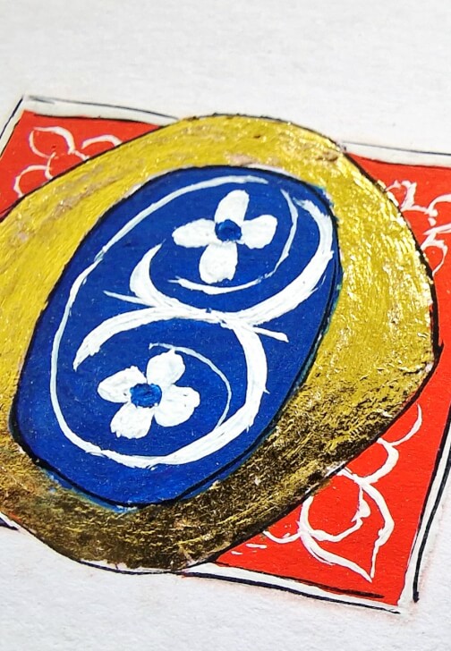 Illuminated Medieval Manuscript Letter Gilding Workshop
