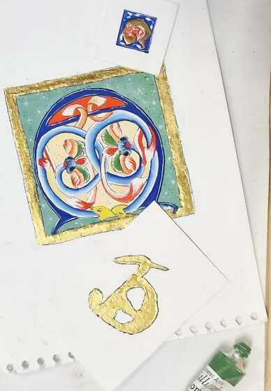 Illuminated Medieval Manuscript Letter Gilding Workshop
