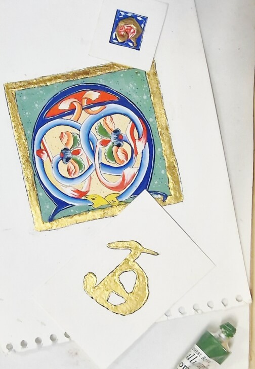 Illuminated Medieval Manuscript Letter Gilding Workshop