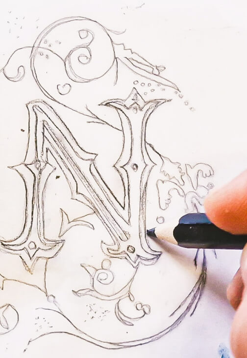 Illuminated Medieval Manuscript Letter Gilding Workshop