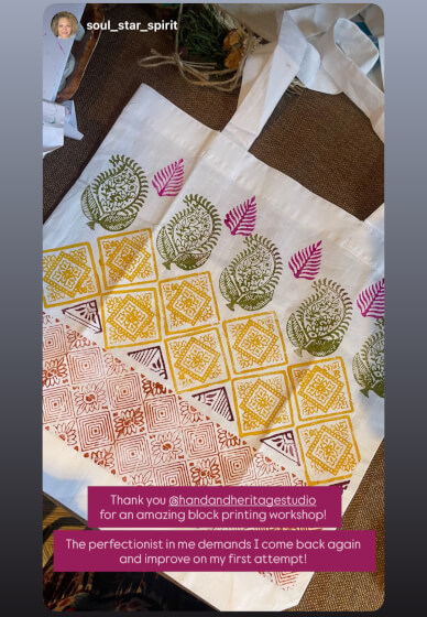 Indian Block Printing Workshop with Indian Tea and Snacks