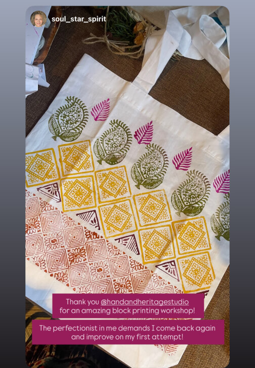 Indian Block Printing Workshop with Indian Tea and Snacks