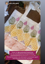 Indian Block Printing Workshop with Indian Tea and Snacks
