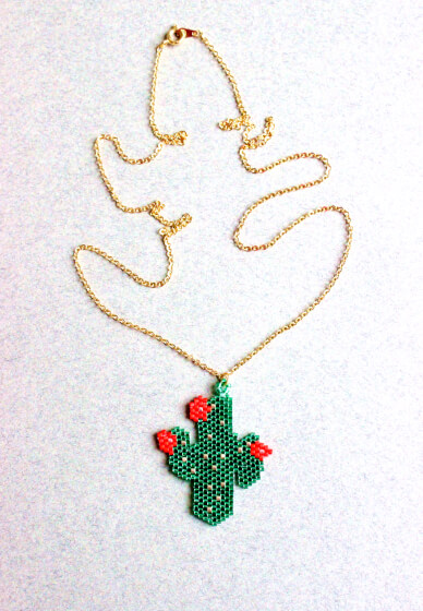 Jewellery Making Workshop: Brick Stitch Cactus Pendant