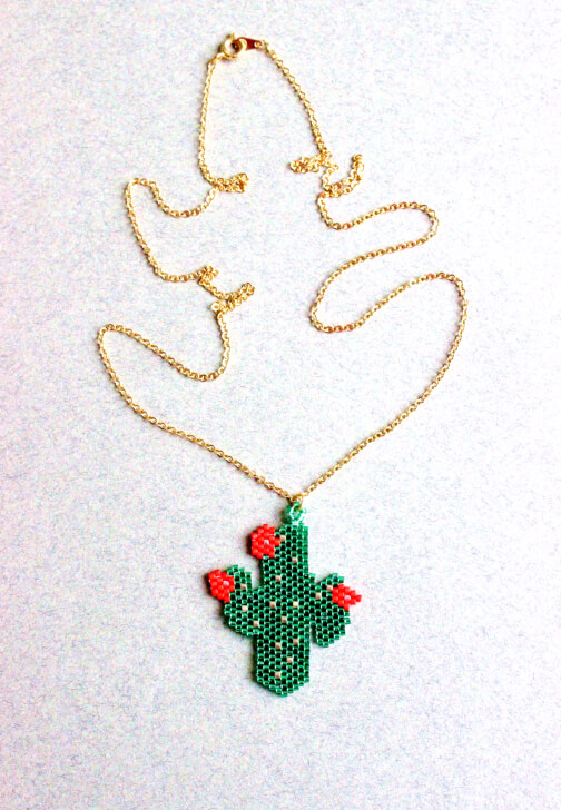 Jewellery Making Workshop: Brick Stitch Cactus Pendant