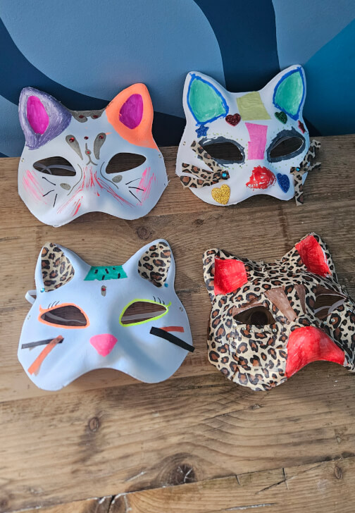 Kid's Asian Cat Mask and Bamboo Fan Decorating Party