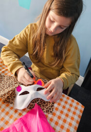 Kid's Asian Cat Mask and Bamboo Fan Decorating Party