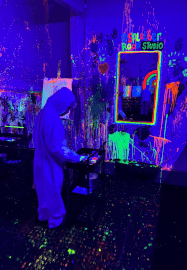 Kids Glow in the Dark Birthday Party Splatter Art Session
